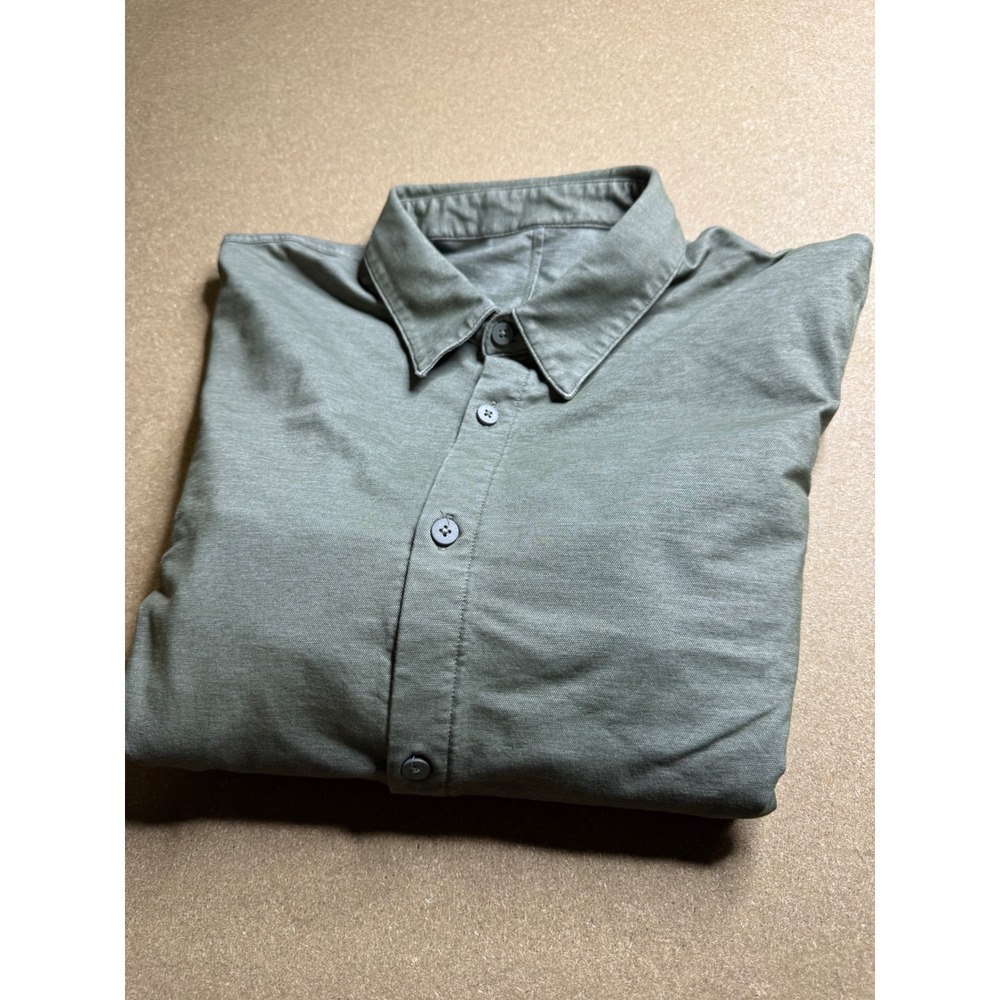 Lululemon Commission Long Sleeve Button Down Shirt Sage Green Men M